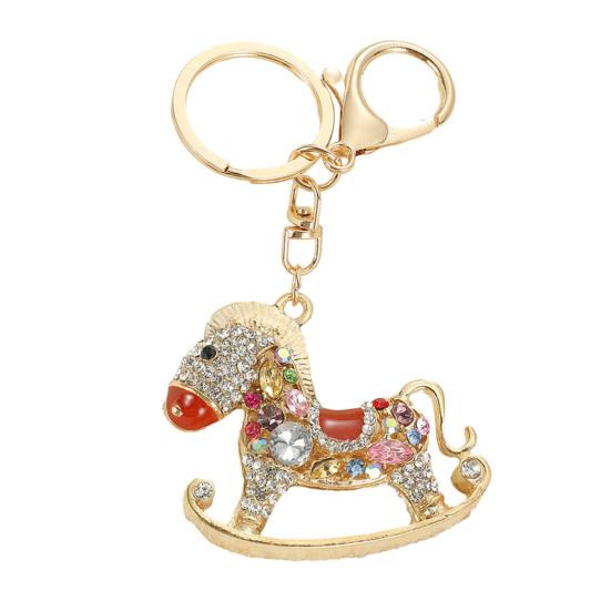 Year of Horse Keychain 2026 Horse Year Pendant Metal Carving Good Luck Charm Key Chain Bags Backpacks Decoration
