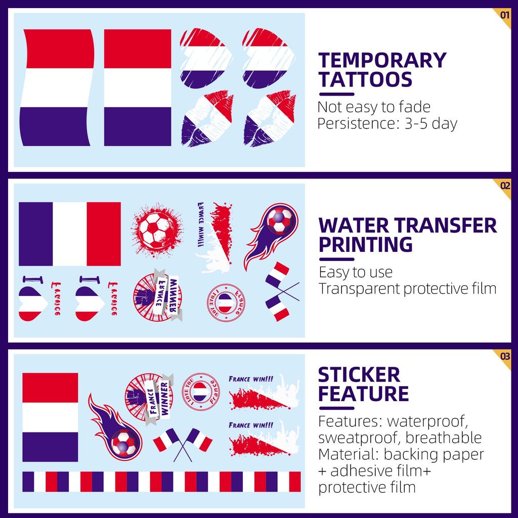 Fußball Temporäre Tattoos, Fußball Fan Aufkleber, Körperaufkleber für Erwachsene und Kinder