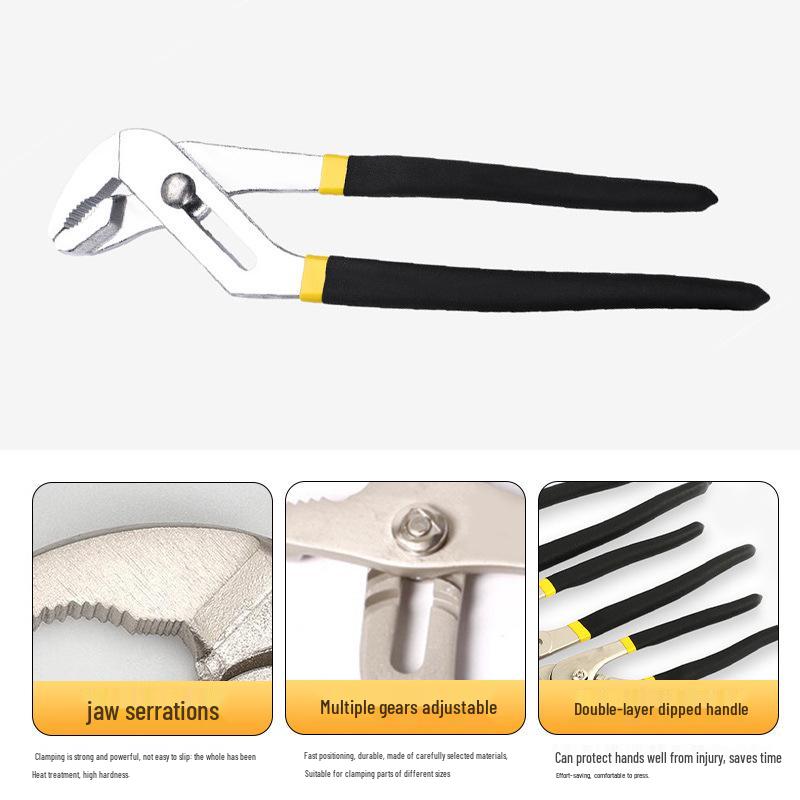 Adjustable Industrial Water Pump Pliers - Multifunctional Pipe Wrench & Repair Tool