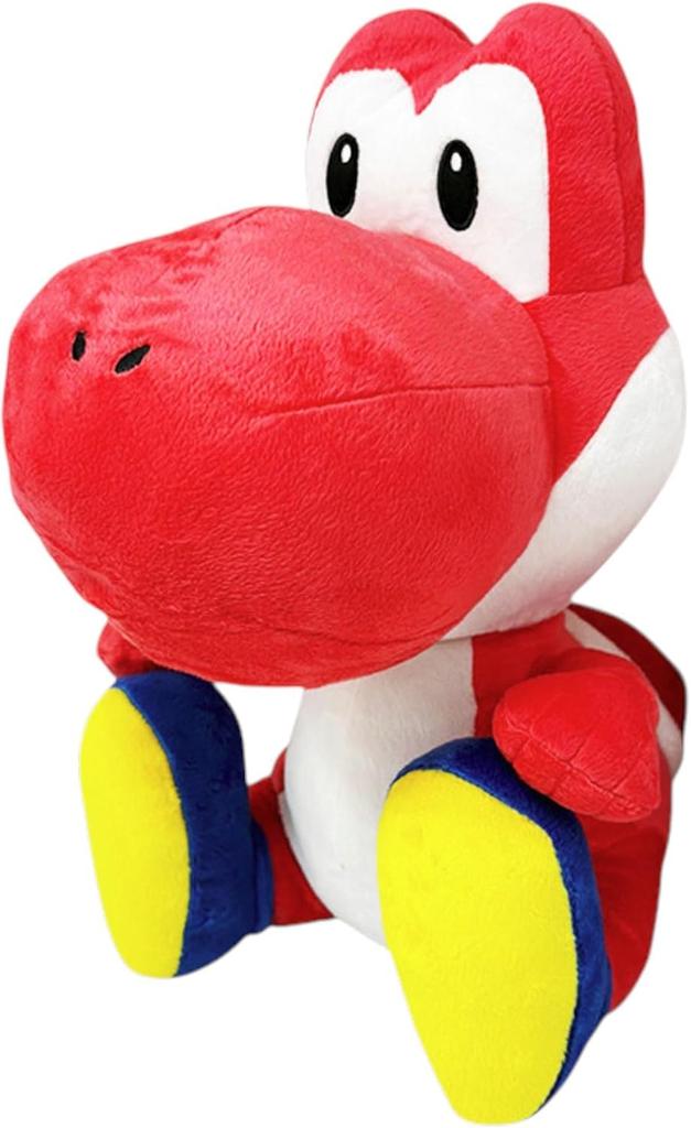 Extra-large plush toy, sitting Yoshi, approximately 42cm tall, red.