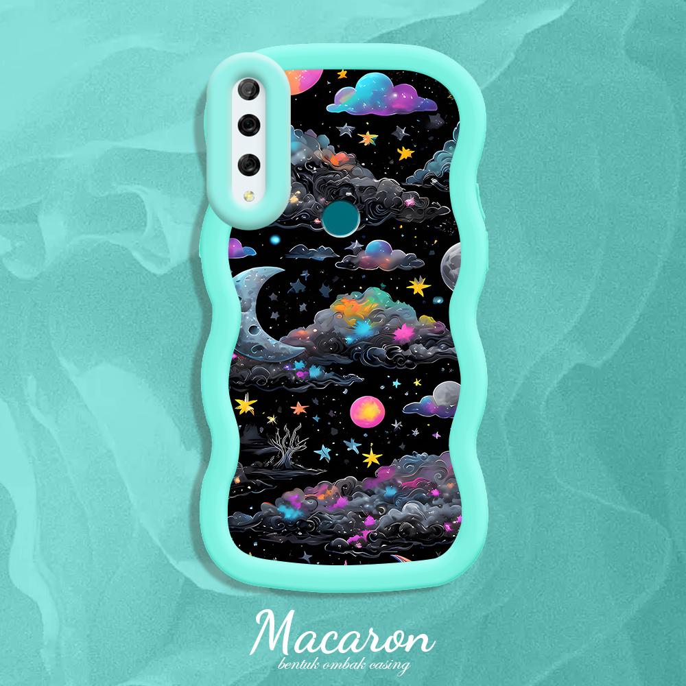 

Окрашенный узор Big Wave Edge Мягкий силиконовый материал Macaron чехол для телефона противоударный защитный резиновый чехол для iPhone Huawei Honor Infinix Tecno Tecno Pova 6 Neo синий