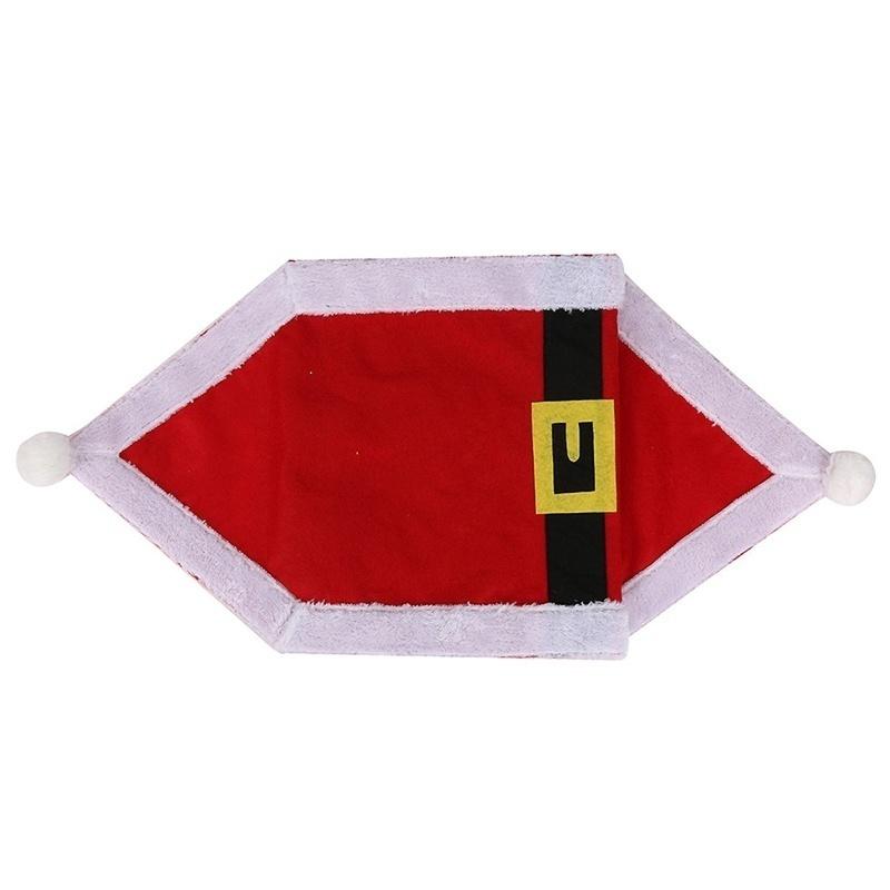 New Christmas Holiday Santa Claus Tablecloth Embroidered Table Runner (Size: 70" X 13", Color: Red)