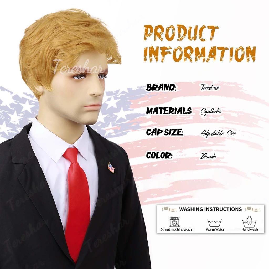 Peluca Rubia Sintética para Disfraz de Hombre, Corte Pixie en Capas Resistente al Calor, Pelucas de Personajes Famosos para Cosplay, Gorra de Béisbol Roja