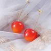 1 Pair Cherry Fruit Dangle Earrings Suitable for Women Daily Wear and Party
