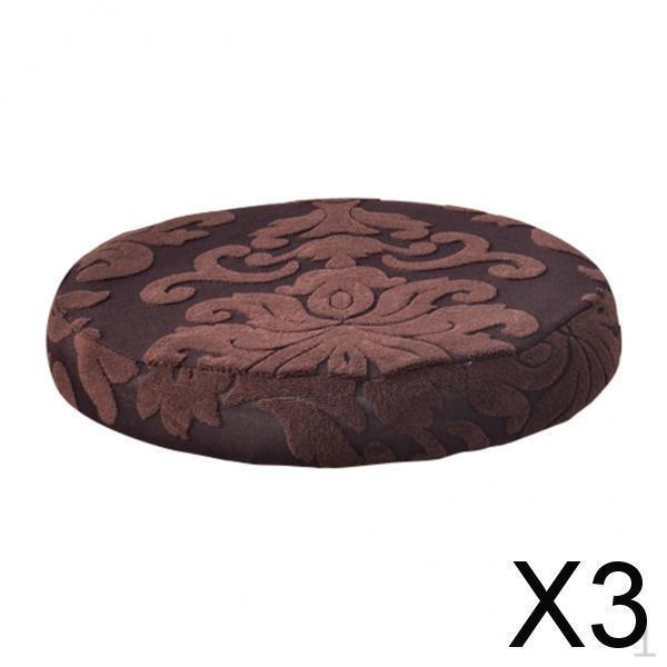 

3xStool Cover Round Bar Cafe Stool Seat Protector Cushion Brownness
