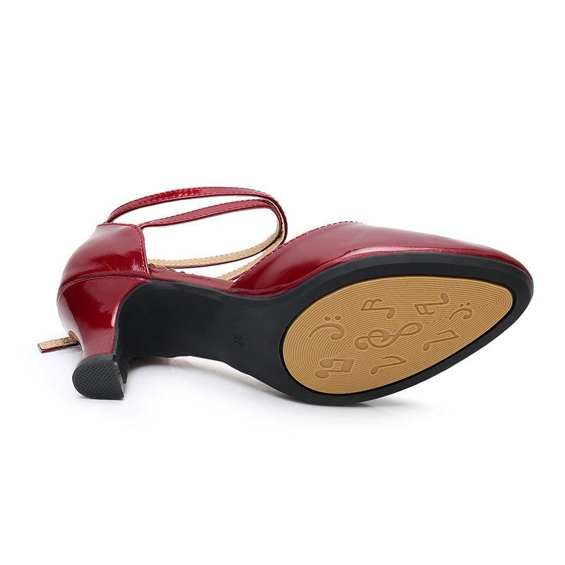 Fashion Women's Latin Dance Shoes Outdoor Rubber Sole 5.5cm Heel Salsa Soft Sole Dance Shoes