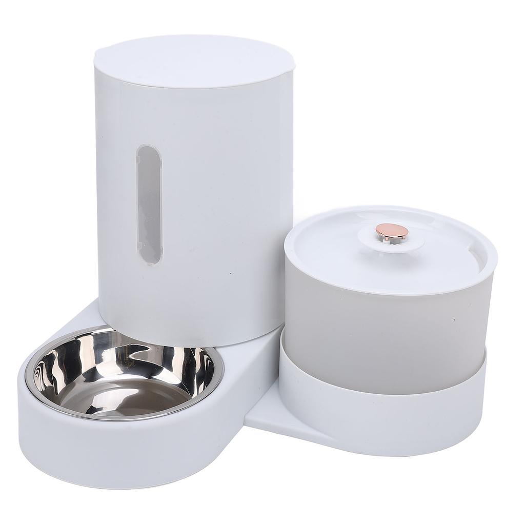 Cat Food Feeder and Water Fountain Large Capacity Space Saving Easy To Clean Pet Dry Food Dispenser