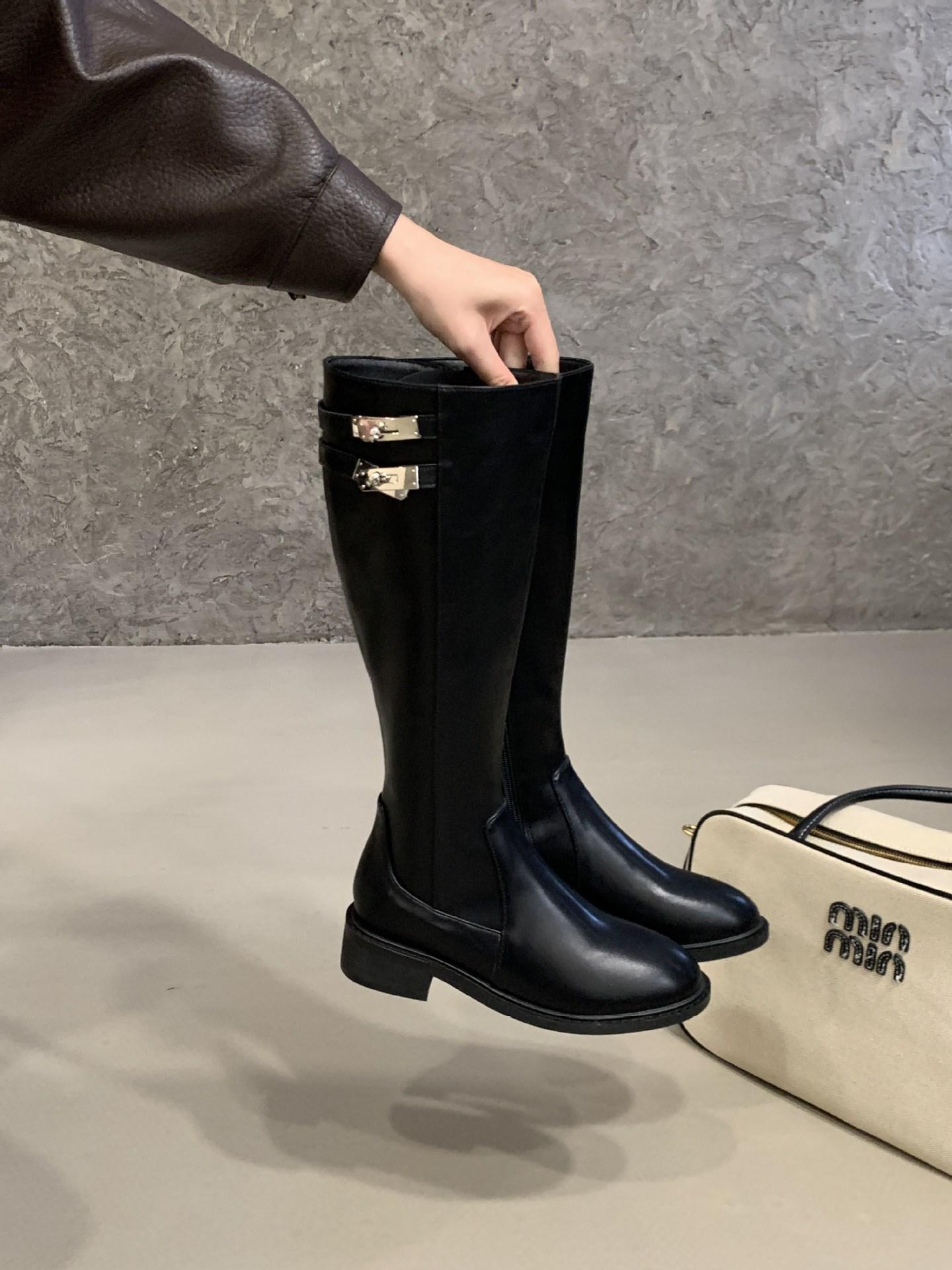 

Knight tall boots autumn button boots women s 2025 new thin and tall small hot girl boots 41 чёрный