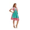 Adults Women's Oktoberfest Costume German Bavarian Beer Outfits Dirndl Dress Apron Bows Ribbon for Halloween Party