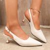 Fashion Women High Heel Sandals 2025 New Fashion Slip On Heels Women Pointed Toe Slingbacks Wedding Shoes Elegant Low Heels Dress Shoes