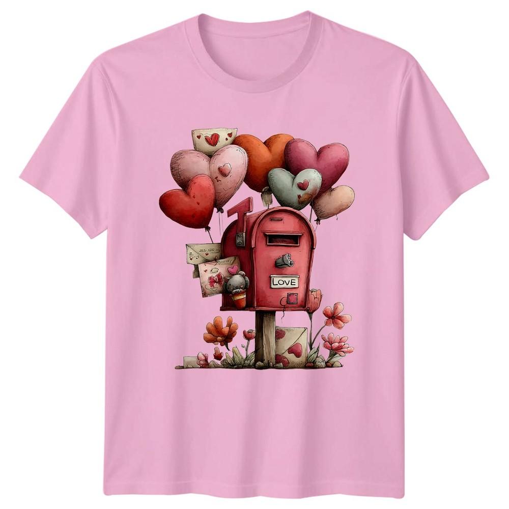 Valentines Day Mailbox Love Hearts Unisexs TShirt Unisexs Tee Graphic Top