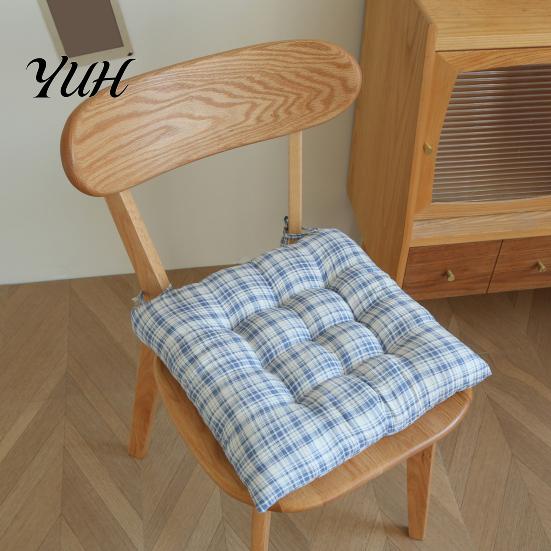 Warm Seat Cushion for Hard Chairs Plaid Chair with Ties, Soft Cozy Dining Pad, 16 High Elastic X Inch Non-slip Pad Home Office Chair, Dormitory
