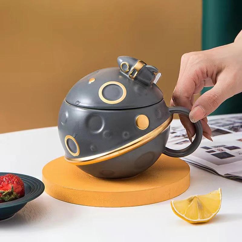 

Космическая планета чашка кружка кофе кружки кофейные чашки кружка для чая забавная посуда для напитков кухня столовая бар домашний сад 400ml