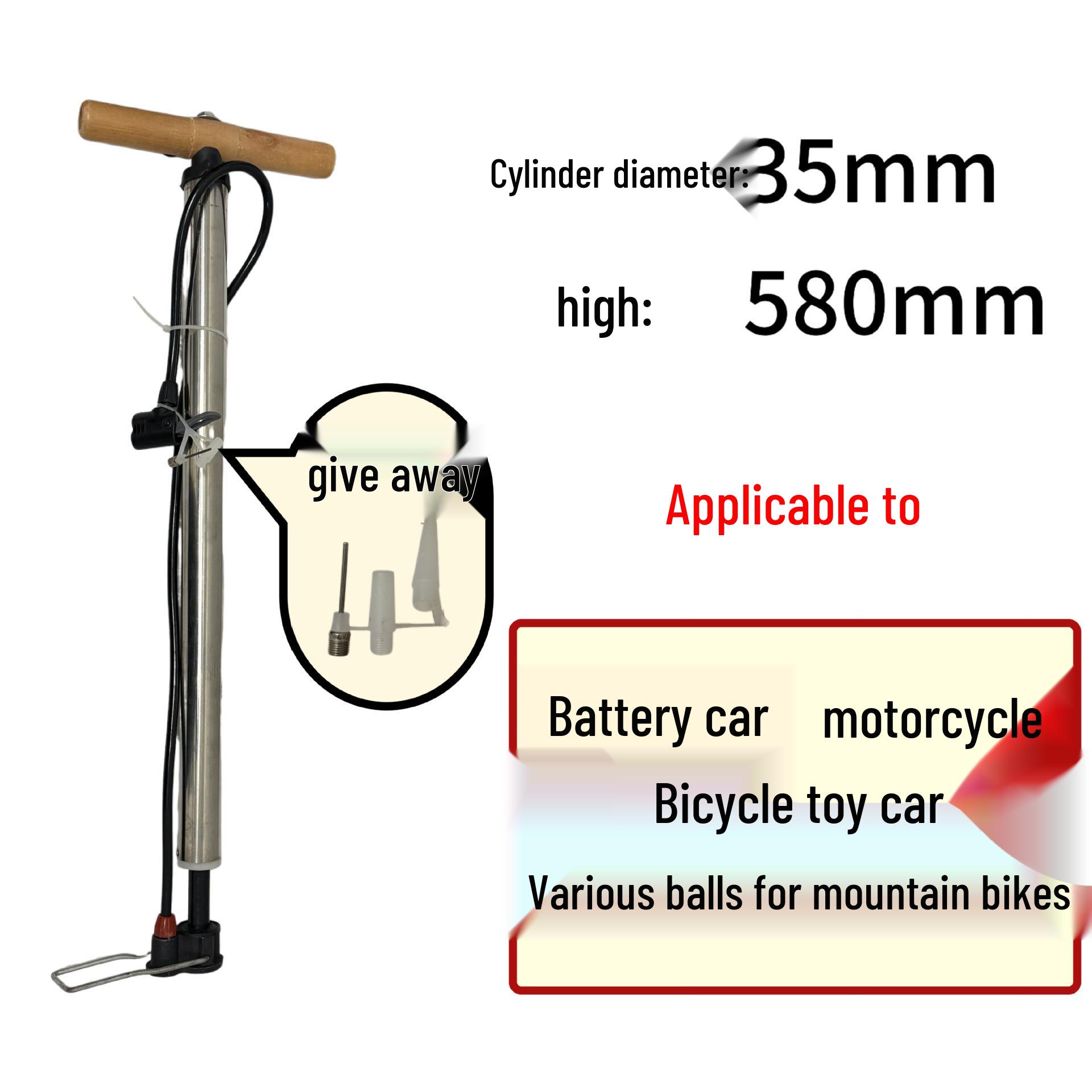 

Durable Portable High-Pressure Stainless Steel Pump for Home, Electric Vehicle, and Bicycle One Size серебряный