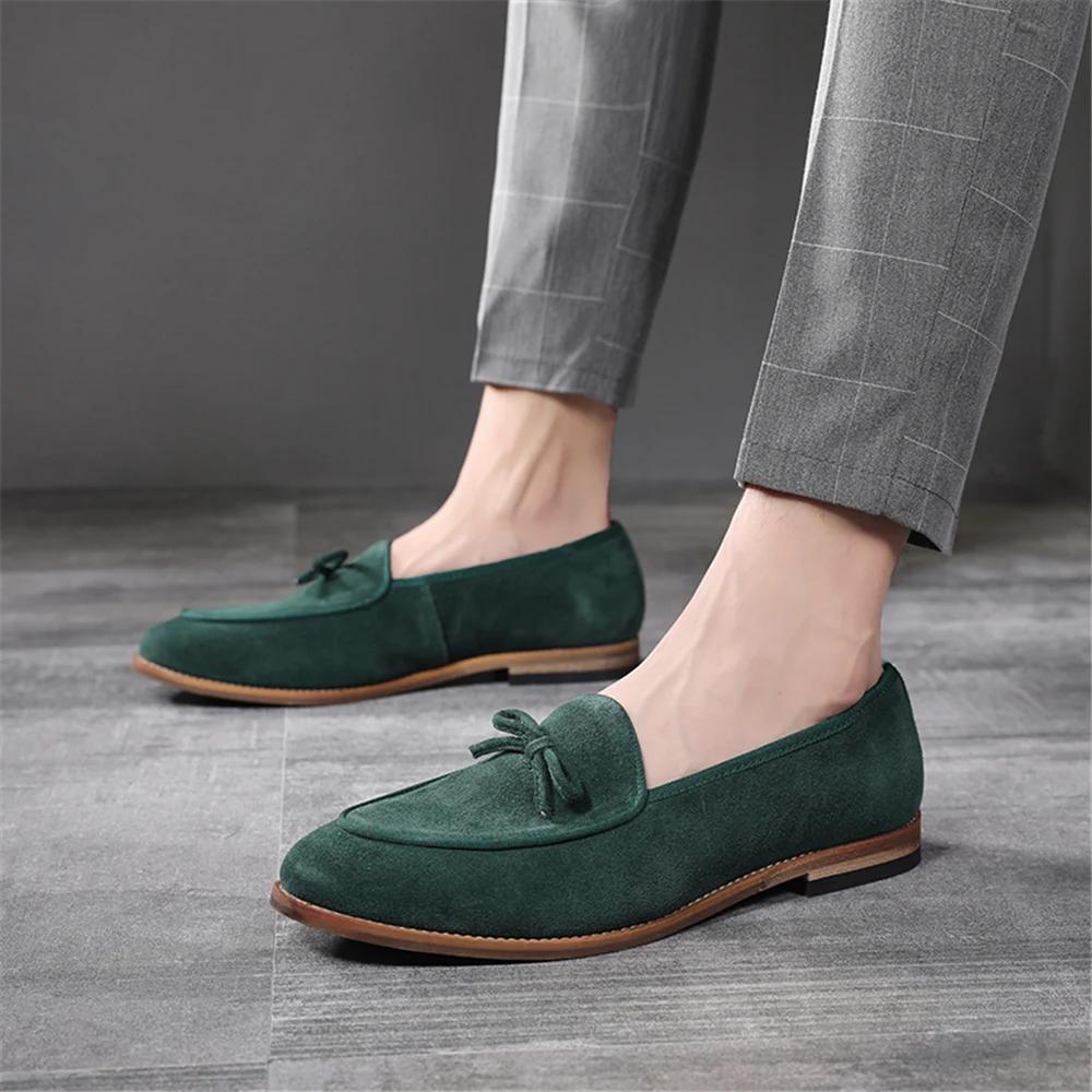Men's Wingtip Formal Dress Shoes Slip-On Monk Strap Suede Leather Oxfords Solid Color Fits True To Size