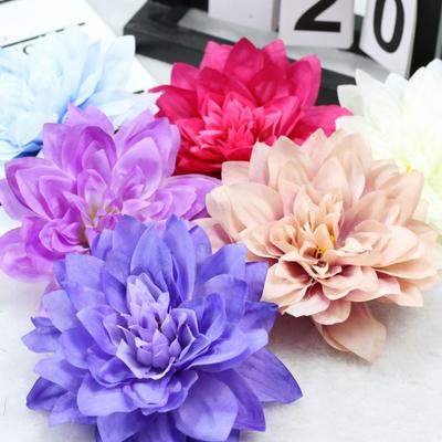 Stoffen Bloemenhoofd voor Knutselen Kunstzijde Kunstmatige Dahlia Bloemenhoofd voor Bruiloft Feest Huis Hoed Decoratie DIY Krans Scrapbooking