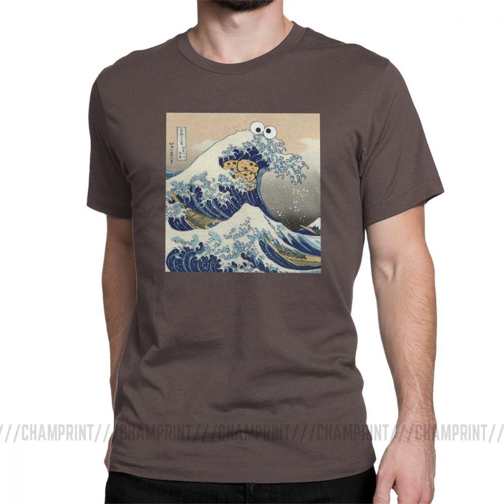Fashion Cookie Monster T Shirt Harajuku Funny Japanese Cookie Clothes Great Wave Off Kanagawa T Shirt