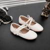 Girls' Leather Shoes, New Spring/autumn Collection, Featuring Pearl Cross Straps, a Bow, a Flat Sole, a Princess-style Design, and a Chic, Elegant