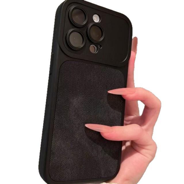 Denim Texture Protective Case for Apple 17 Pro/17 Pro Max with Large Window and Drop-Proof Solid Color Shell.