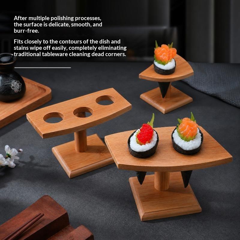 Portarotoli di Sushi in Legno di Bambù Attrezzatura Portarotoli di Sushi Arrotolati Cavolo Viola Portarotoli con Foro per Sushi Stoviglie in Legno Portaghiaccio Accessori Bento