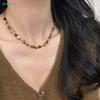 Tiger Eye Stone Choker Necklace – Boho Minimalist Beaded Collar Necklace for Women