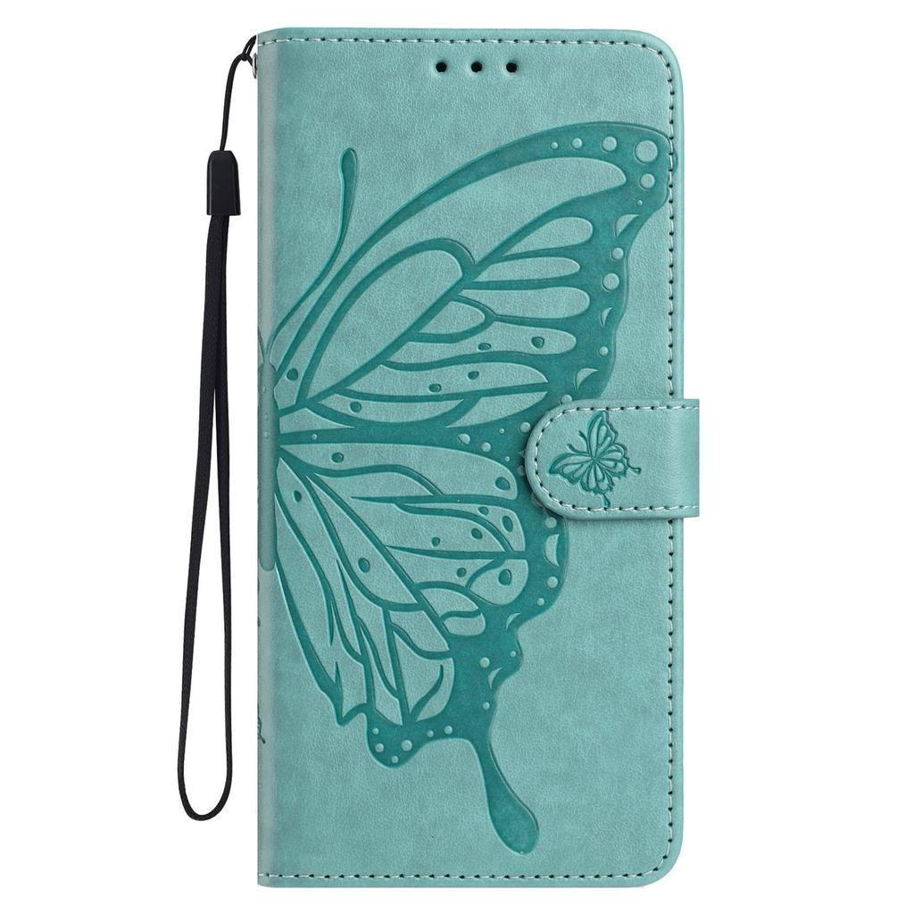 Für Samsung Galaxy M56 5G Hülle Schmetterling Geprägt Brieftasche Ständer PU Leder Klapphülle mit Riemen