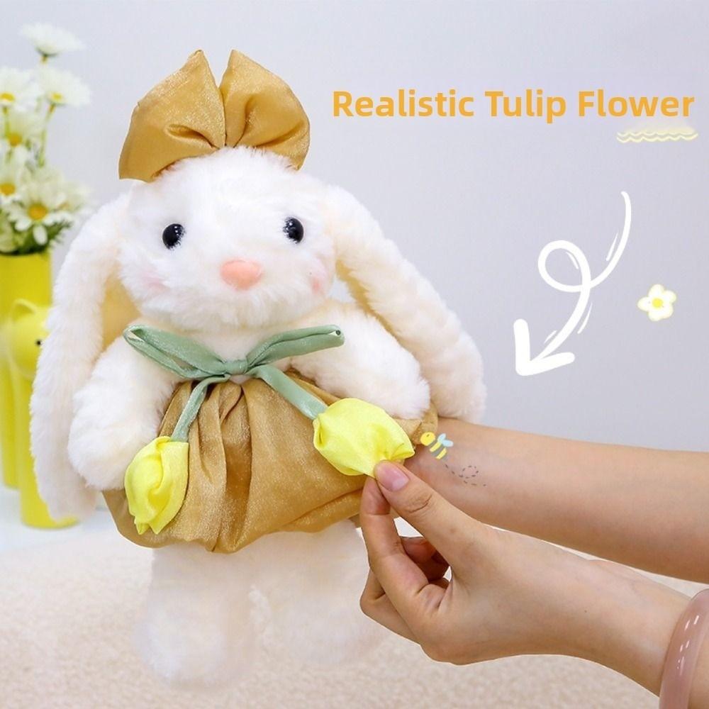 Tulips Bunny Plush Doll Bow Tie Rabbit Plush Toy Cute Stuffed Animals Rabbit Toy Home Decor