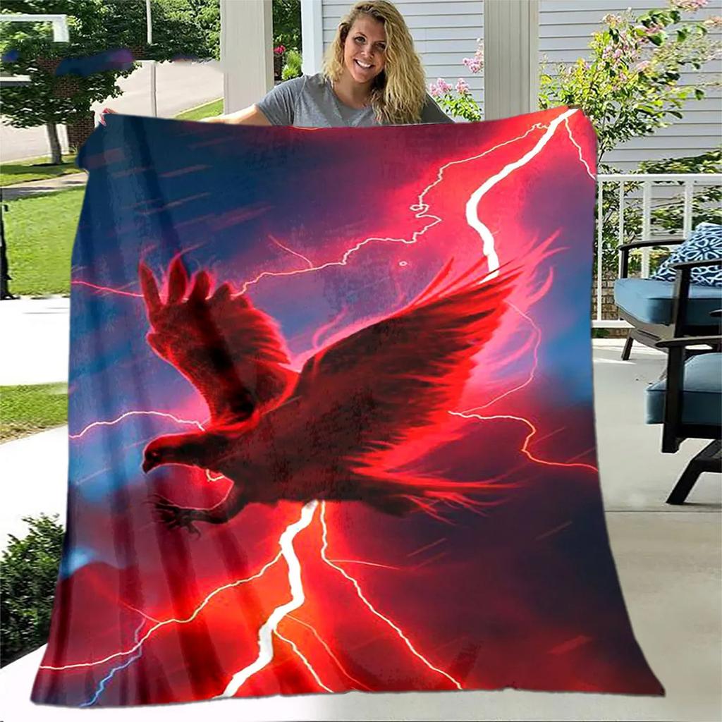 Inferno Phoenix Series digitalprinted polyester Bedroom velvet flannel cover blanket Fleece soft sofa cover blankets for beds