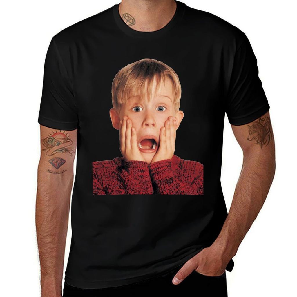 Home Alone Mask T-Shirt Plus Size Solid Color T-Shirt