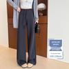 Women's Ice Silk High-Waisted Wide-Leg Pants - Summer 2026, Lightweight, Draped, Loose Fit for Shorter Figures