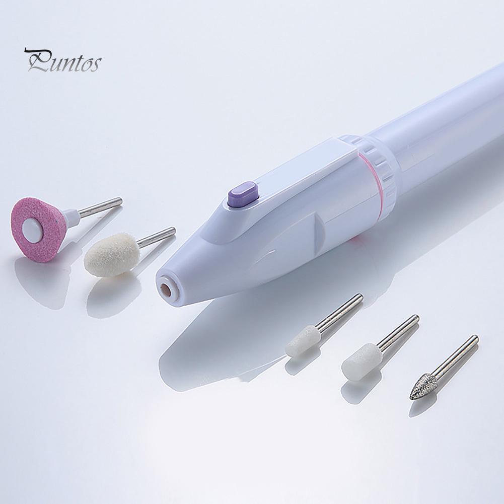 Puntos Tragbares elektrisches Nagelpoliergerät Maniküre-Werkzeug mit 5 Schleifbohrern