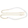 1pcs Metal Buckle Bag Strap Replacement Alloy Lobster Claw Clasps Imitation Pearl Chain  For Handbag