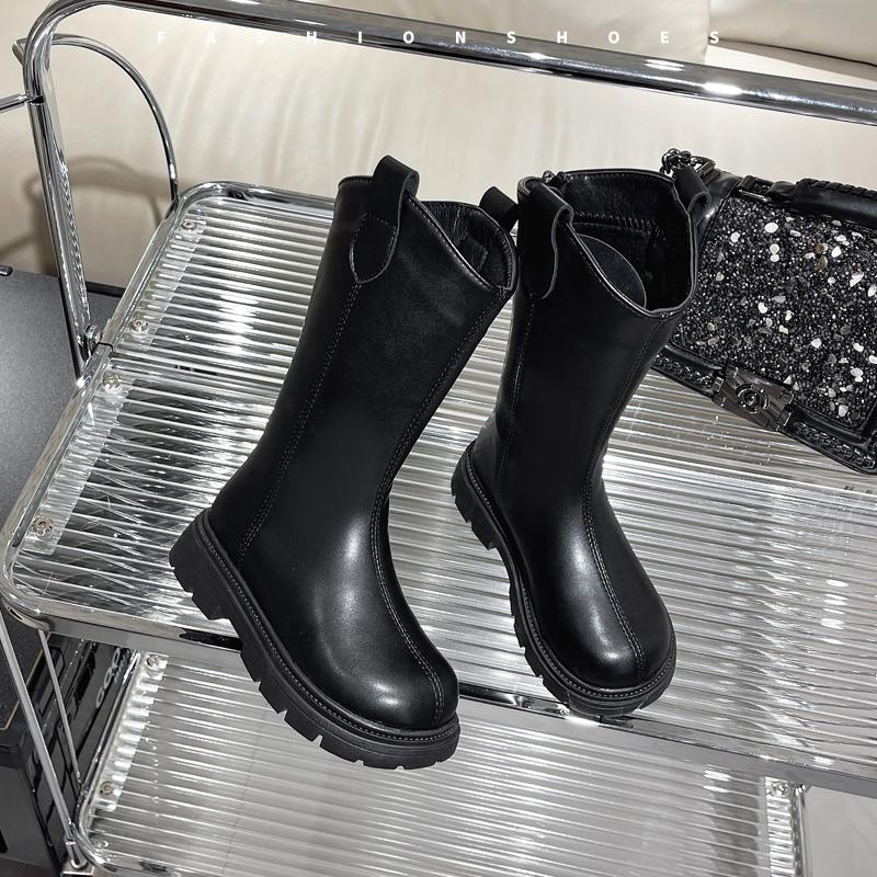 Autumn and Spring Fashion Girls' Long Boots Stylish and Comfortable Princess Boots Fashionable Single Boots for Girls
