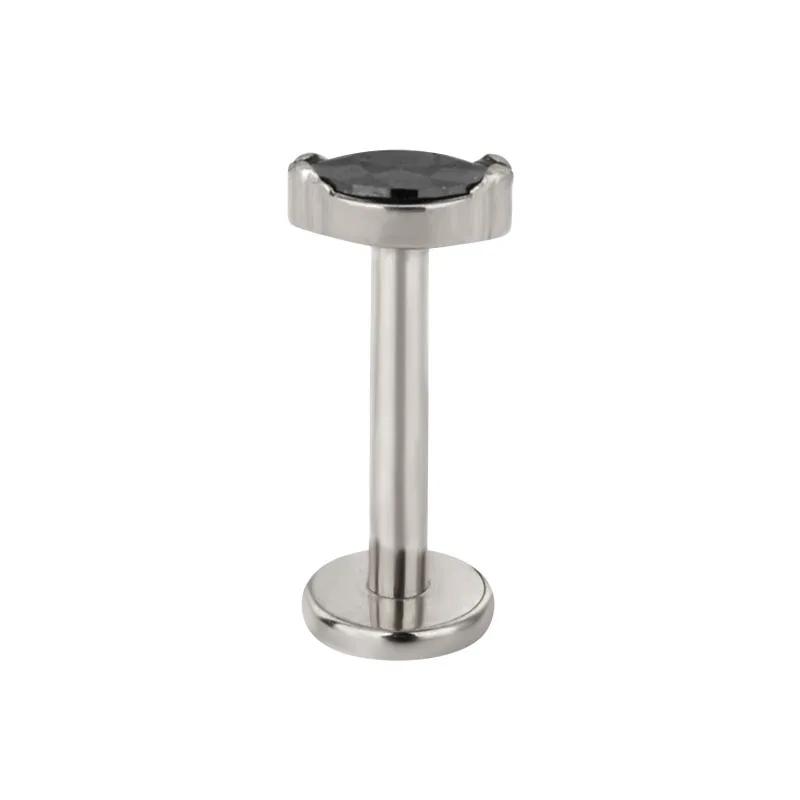 ASTM F136 Titanium Marquise Crystal Labret ear Stud CZ Paved Cartilage Tragus PIERC Earrings Lip Ring Stud Helix Piercing Jewelr