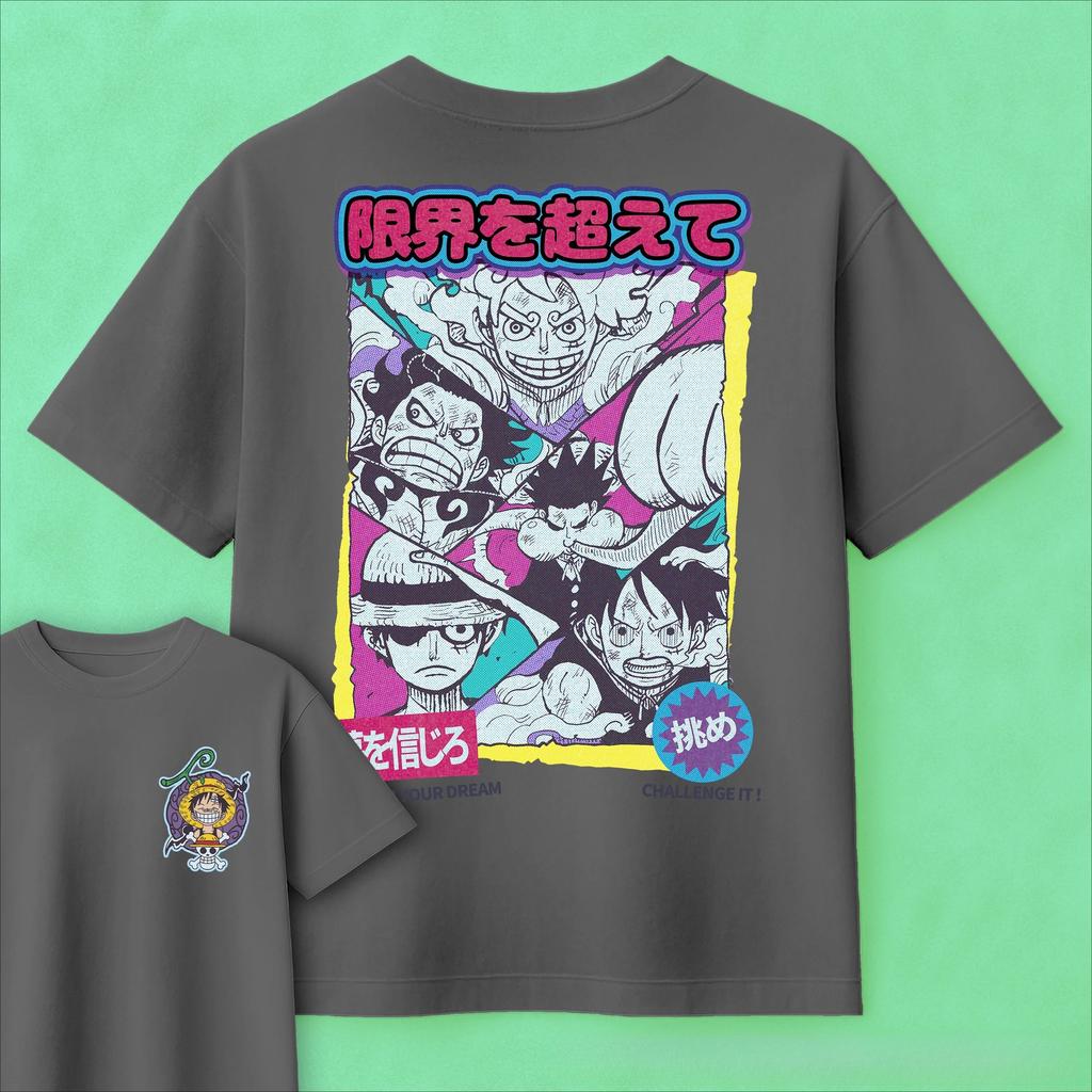 2026 Summer One Piece Anime Monkey D Luffy Printed Loose Shortsleeved Pure Cotton Childrens Tshirt Tide Unisex Casual Loose