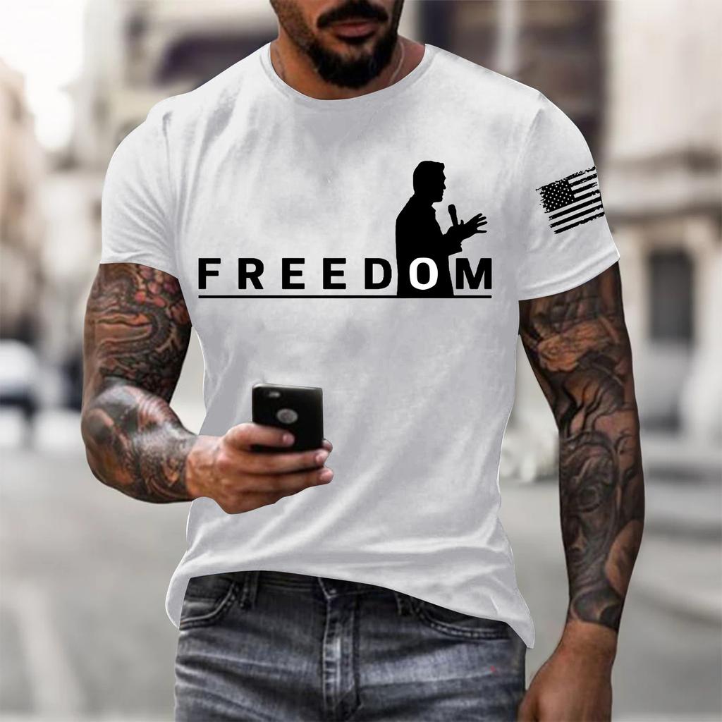 Men's Printed Short Sleeve T-Shirt Men's Loose Casual Short Sleeve Top
