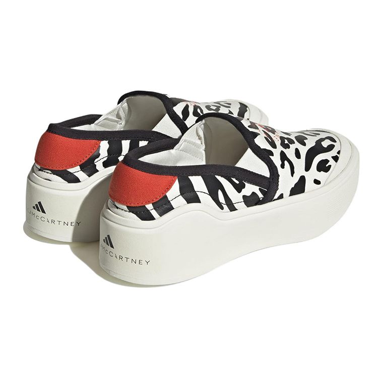 Stella McCartney X Adidas  Court Slip-On Animal Print Women Sneakers White Off-White Core-Black HP3210