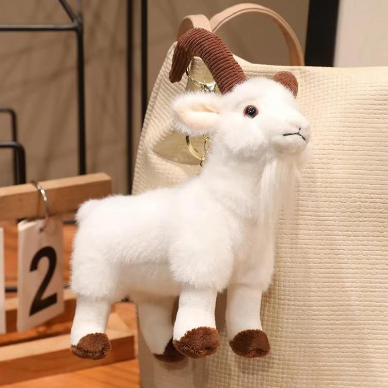 Lovely Goat Plush Toy Cute Bighorn Sheep Stuffed Doll 1Pc 16/30cm Mini Pendant for Girls Gift School Bag Decoration