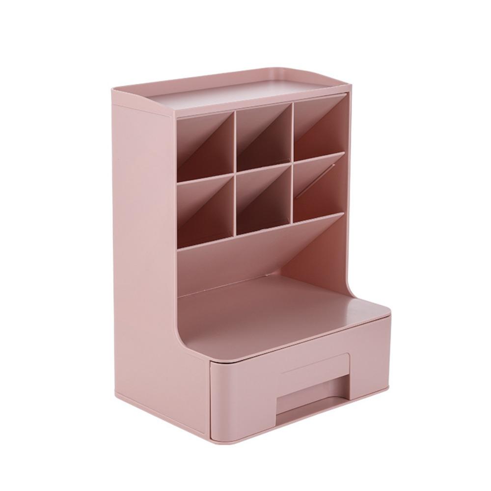 6-Grid Desktop Storage Drawers Solid Color Oblique Insertion Oblique Pen Holder Space-saving Large Capacity