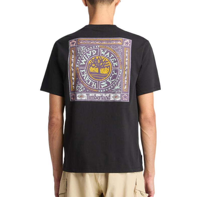 Timberland Tricou cu imprimeu pe spate, cu mânecă scurtă, Wwes, versatil, confortabil, moale, pentru bărbați, Topuri TB0A6AA7001
