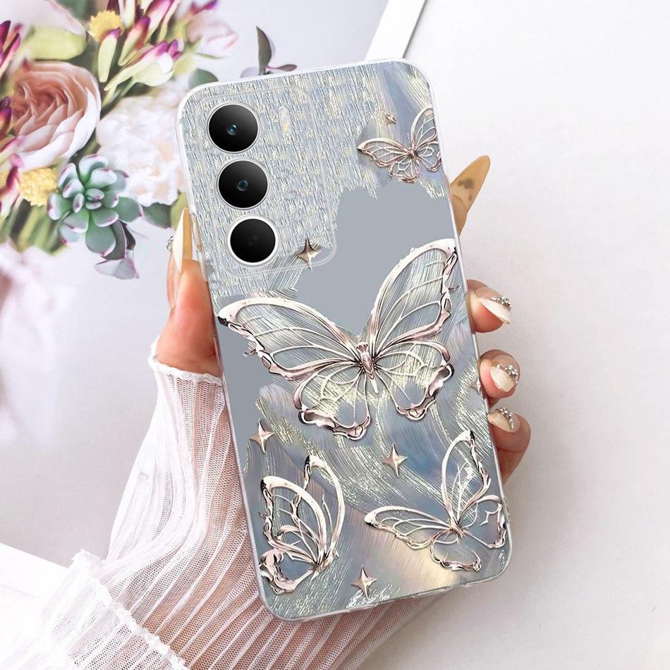 

Для Realme C71 RMX5303 Милий Квітковий Метелик Кіт Розписний Чохол Для Realme C71 C 71 4G М який Силіконовий ТПУ Чохли для Телефона Realme C71