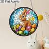 Acrylic Easter Bunny with Colorful Eggs Suncatcher, Stained Glass Effect Window Hanging Ornament for Spring & Holiday Lover Gifts
