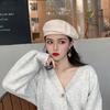 Chic Summer Black Beret For Women Lightweight Vintage Korean Fashion