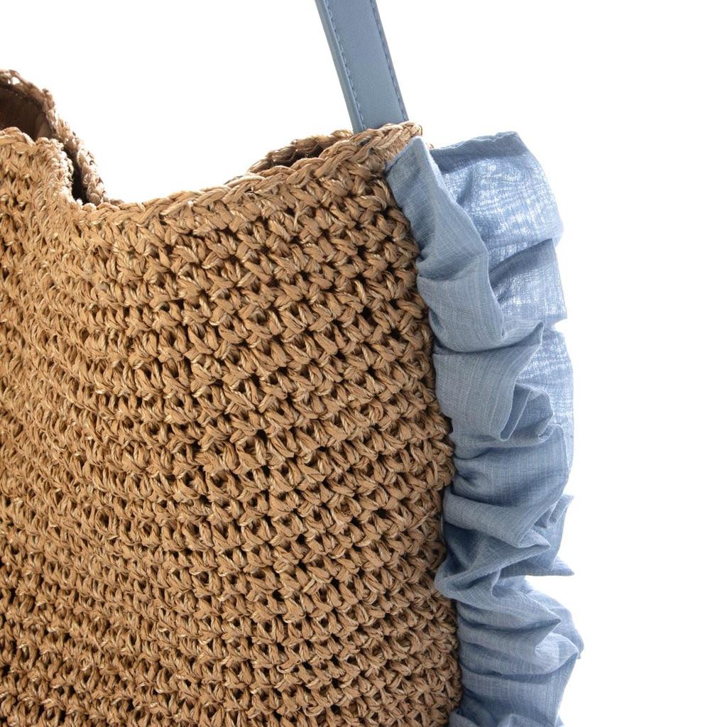 tote bag Side-frilled one-handle (basket bag)