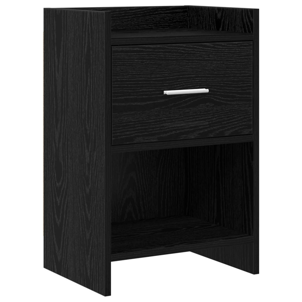 Nightstands in Black Oak Finish 40 x 30 x 60 cm Engineered Wood