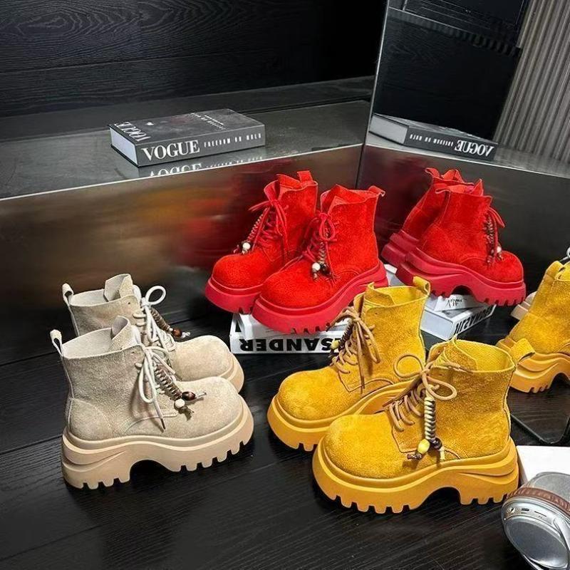 Martin boots women's new small heightening non-slip rhubarb boots fringed matte locomotive boots