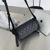 New Single Shoulder Cylindrical Bag, Casual Diamond Grid Oxford Cloth Crossbody Bag, Wide Shoulder Strap, Embroidered Grid Commuting Bag, Trendy