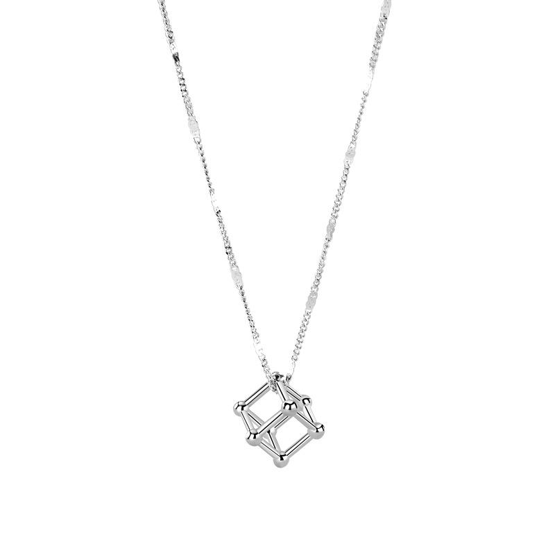 Creative Cube Necklace Women'S Geometric Simple Personality Versatile Ins Cold Wind Pendant Gift Women Premium