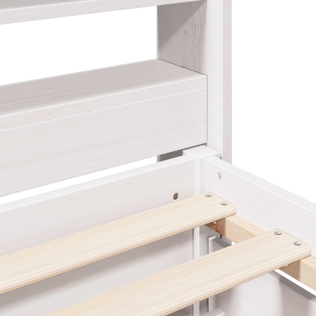 Solid Wood Bed without Mattress White 75 x 190 cm Pine Wood