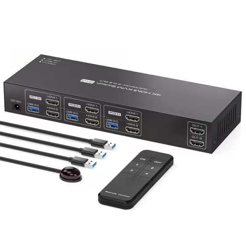 Jiyin 3-Input HDMI 2.0 & USB 3.0 KVM Switch